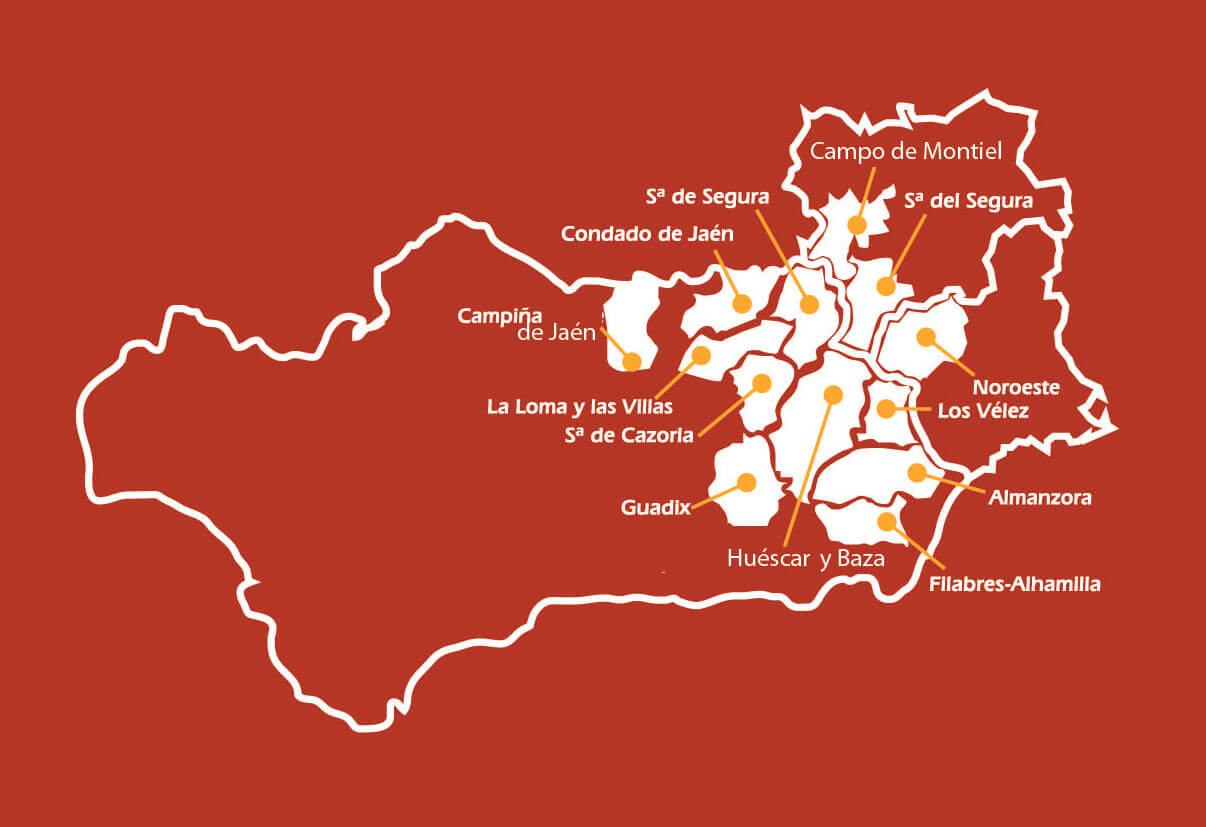 Mapa IGP con comarcas reconocidas Cordero Segureño