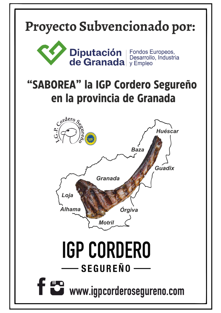 Proyecto subvencionado por la Diputación de Granada destinado a la promoción y dinamización gastronómica de la IGP Cordero Segureño en la provincia de Granada.